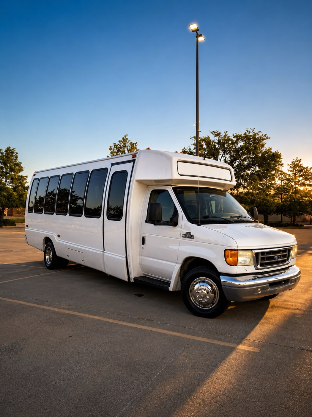 White chauffeured Party Bus in Dallas–Fort Worth