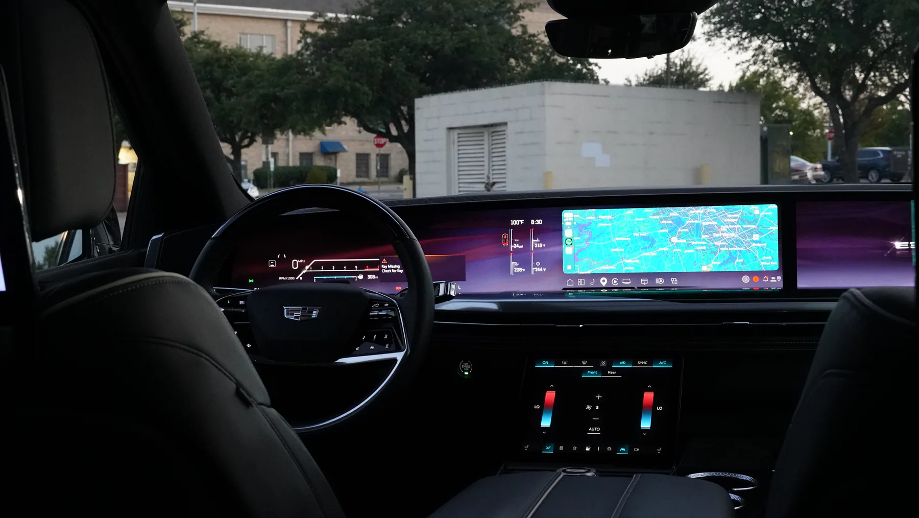 Cadillac Escalade driver cockpit with panoramic digital display